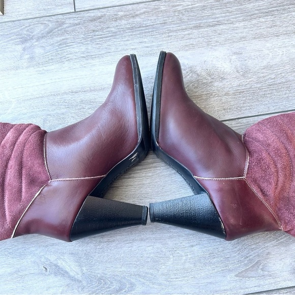 Vintage Alaskan Fleece Lining Suede Smooth Leather Heeled Boots Made in Canada - Picture 9 of 14